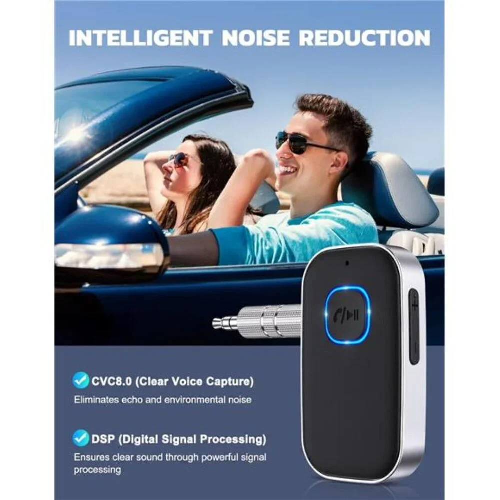 Bluetooth Receiver for Car, Noise Cancelling 3.5mm AUX Bluetooth Car Adapter